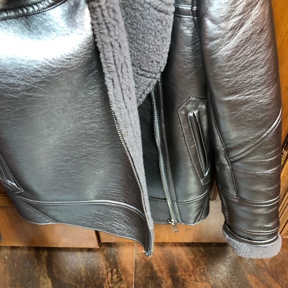 Metallic faux shearling jacket - Picture 3 of 3